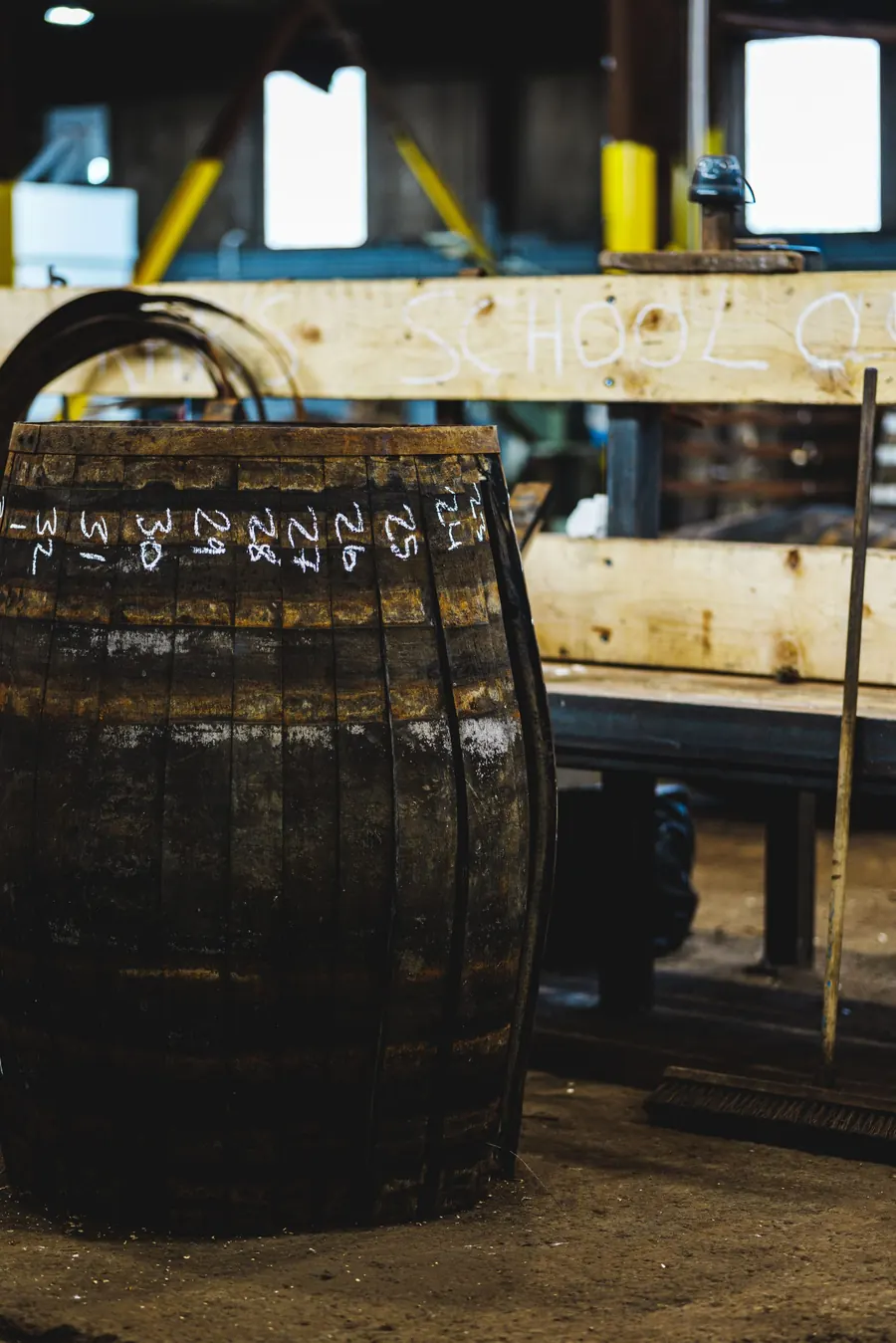 Cooper inspecting cask staves — Dair Nua, Foxford